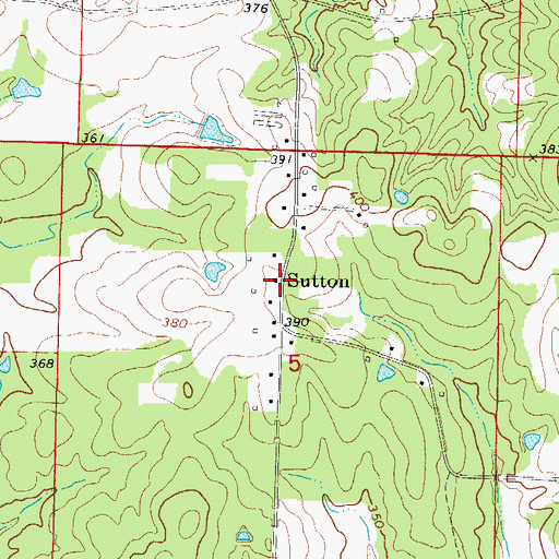 Topographic Map of Sutton, AR