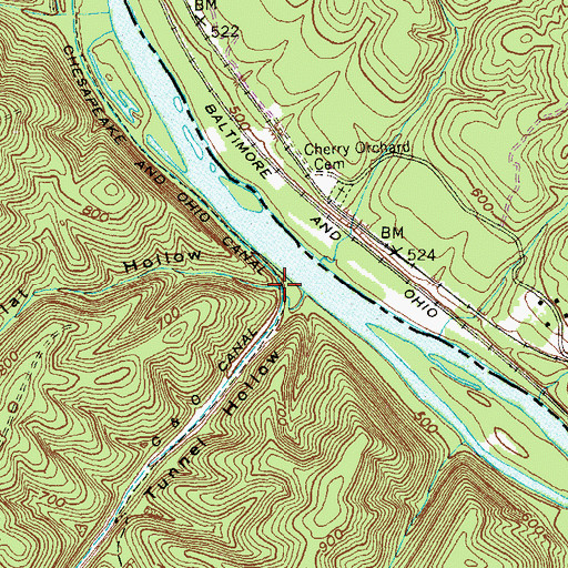 Topographic Map of Sandy Flat Hollow, MD