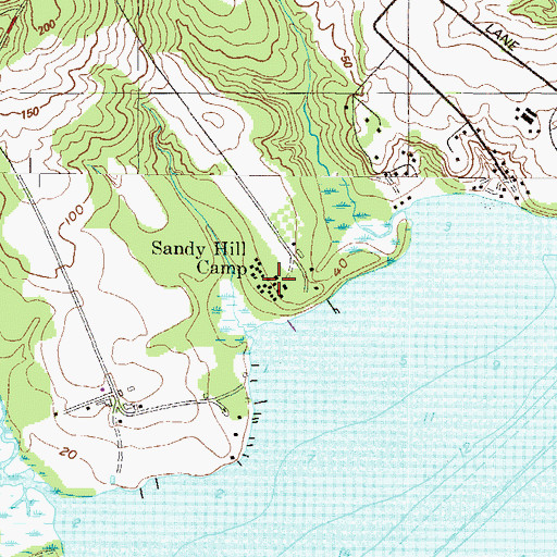 Topographic Map of Sandy Hill Camp, MD