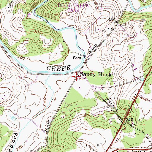 Topographic Map of Sandy Hook, MD