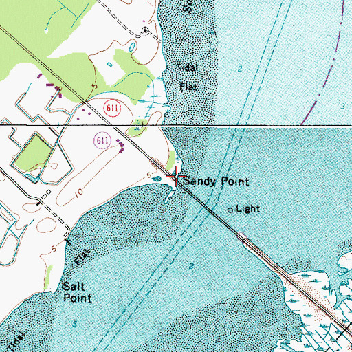 Topographic Map of Sandy Point, MD