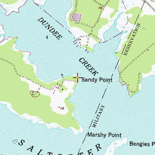 Topographic Map of Sandy Point, MD