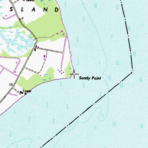 Topographic Map of Sandy Point, MD
