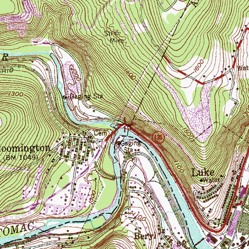 Topographic Map of Savage River, MD