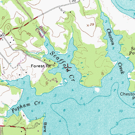 Topographic Map of Scaffold Creek, MD