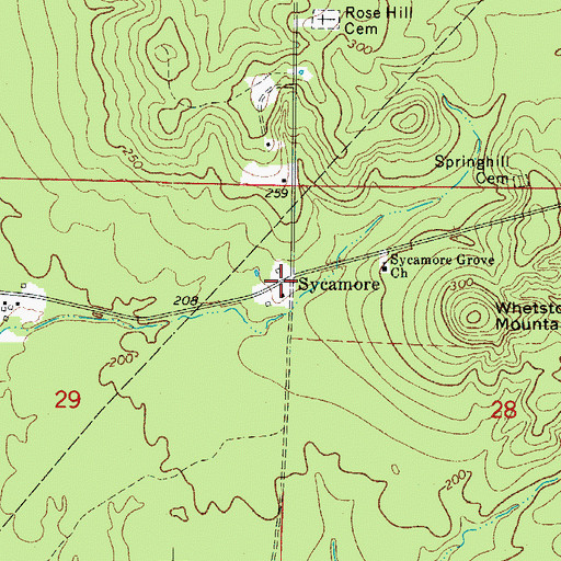 Topographic Map of Sycamore, AR
