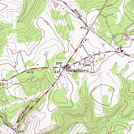 Topographic Map of Scarboro, MD