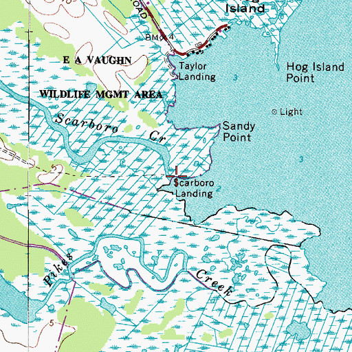Topographic Map of Scarboro Creek, MD