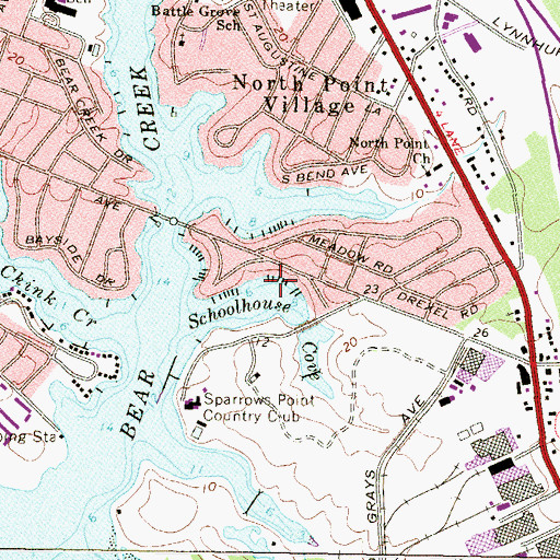 Topographic Map of Schoolhouse Cove, MD