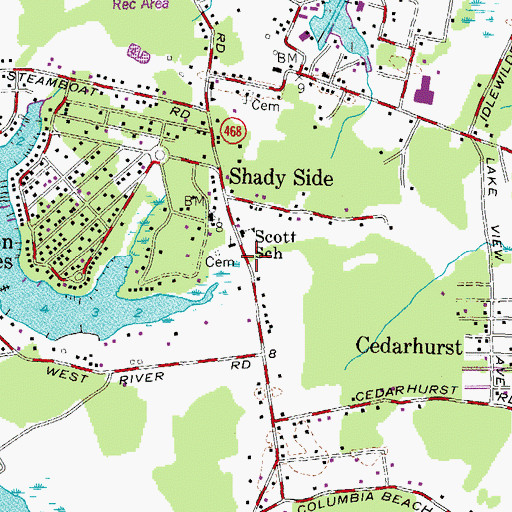 Topographic Map of Scott School, MD