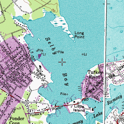 Topographic Map of Selby Bay, MD