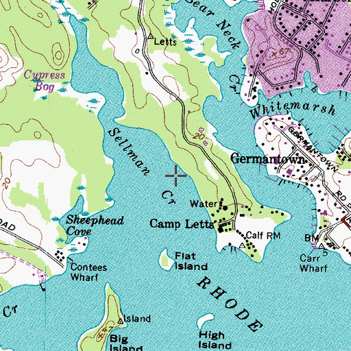 Topographic Map of Sellman Creek, MD