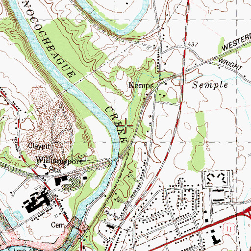 Topographic Map of Semple Run, MD