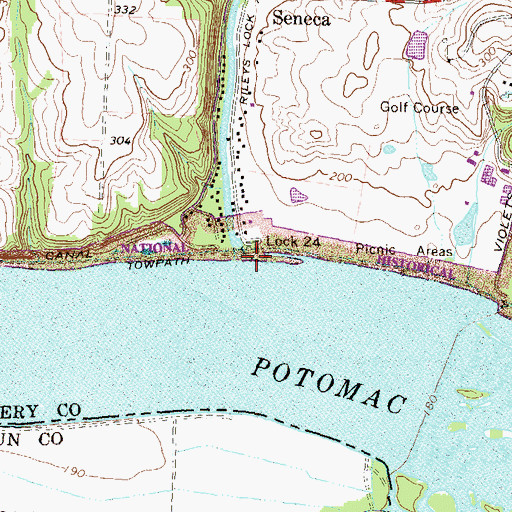 Topographic Map of Seneca Creek, MD