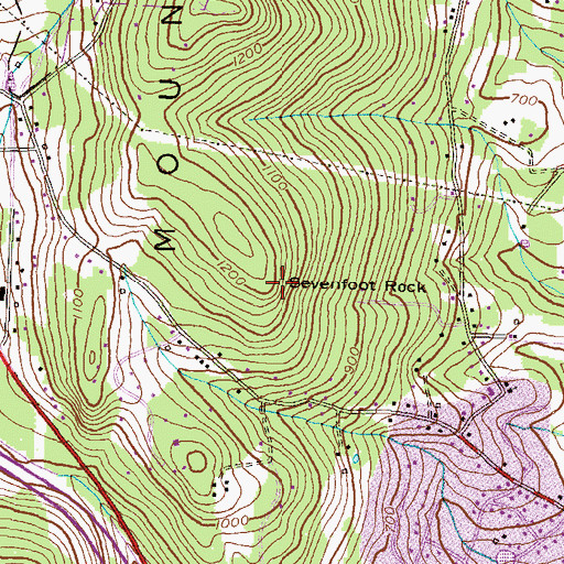 Topographic Map of Sevenfoot Rock, MD