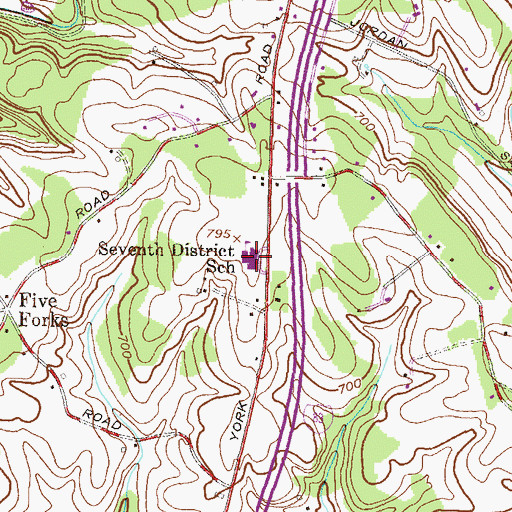 Topographic Map of Seventh District Elementary School, MD