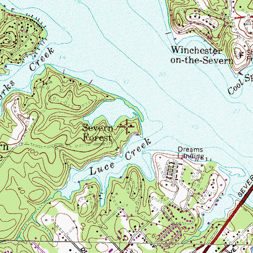 Topographic Map of Severn Forest, MD