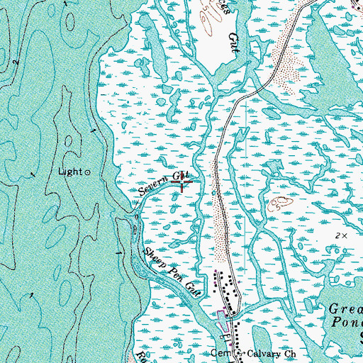 Topographic Map of Severn Gut, MD
