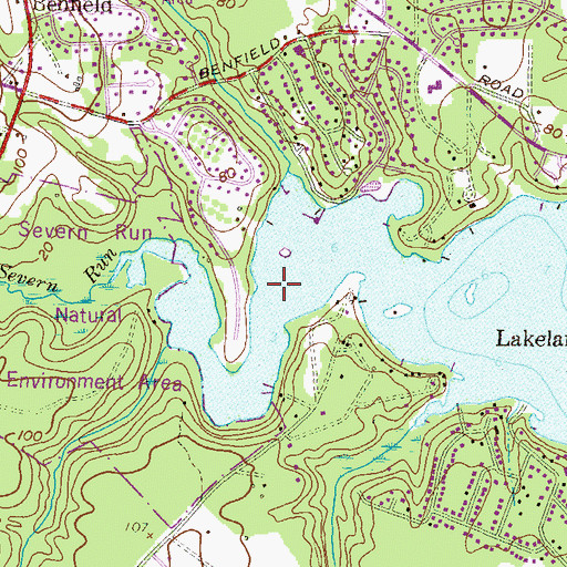 Topographic Map of Severn Run, MD
