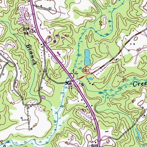 Topographic Map of Sewell Branch, MD