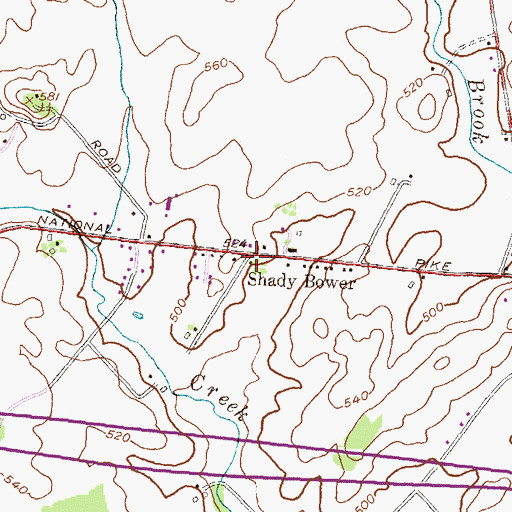 Topographic Map of Shady Bower, MD
