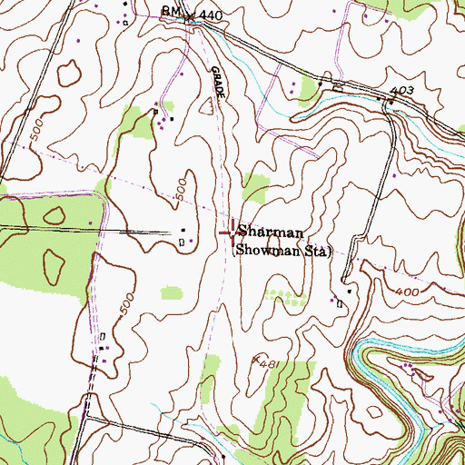 Topographic Map of Sharman, MD