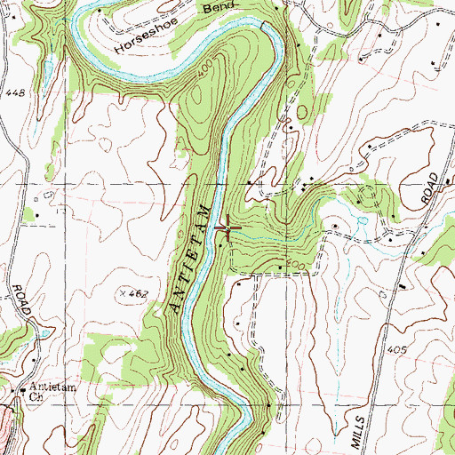 Topographic Map of Sharmans Branch, MD