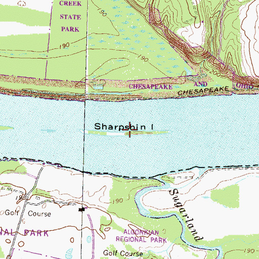 Topographic Map of Sharpshin Island, MD