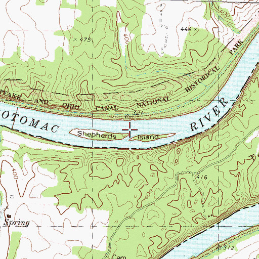 Topographic Map of Shepherds Island, MD