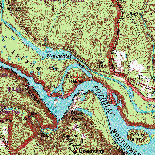 Topographic Map of Sherwin Island, MD