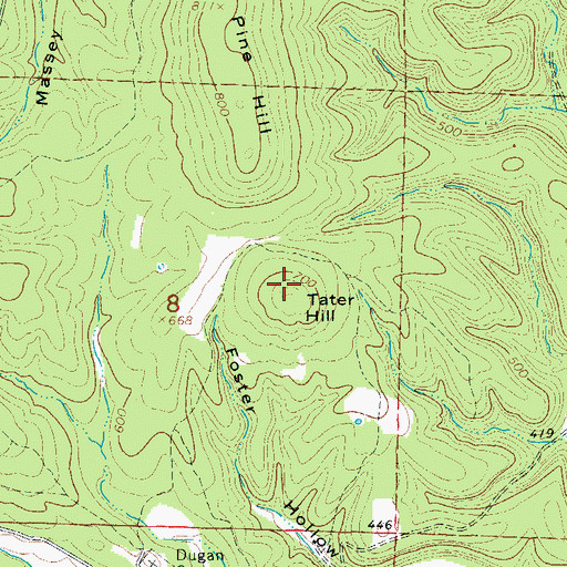 Topographic Map of Tater Hill, AR