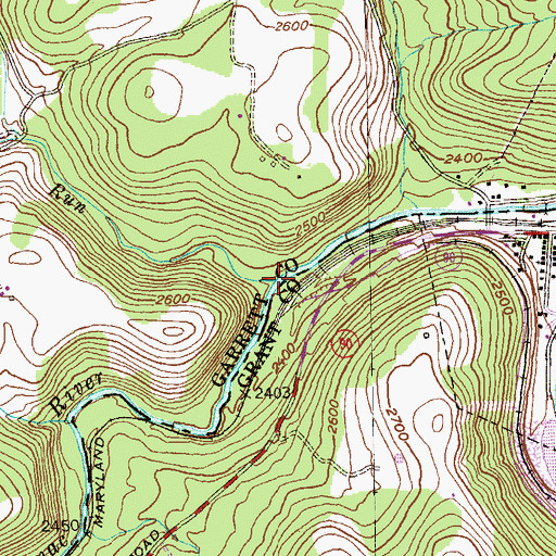 Topographic Map of Shields Run, MD