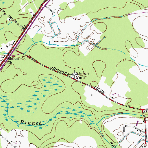 Topographic Map of Shiloh Cemetery, MD