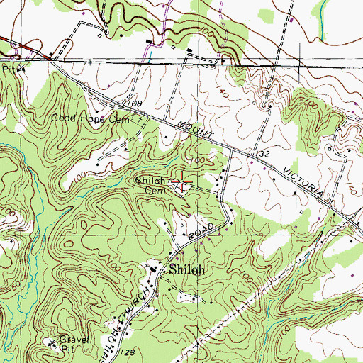 Topographic Map of Shiloh Cemetery, MD