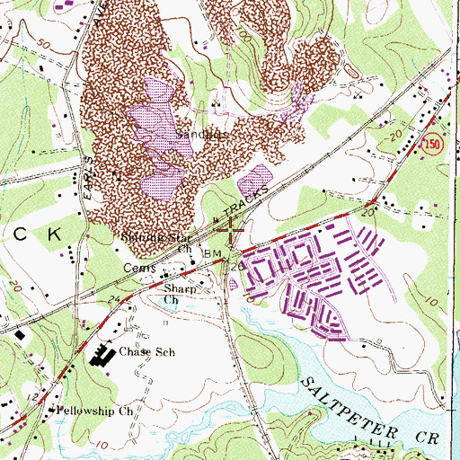 Topographic Map of Shining Star Baptist Church, MD