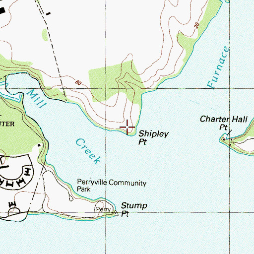 Topographic Map of Shipley Point, MD