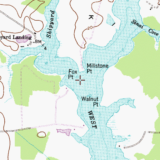 Topographic Map of Shipyard Creek, MD