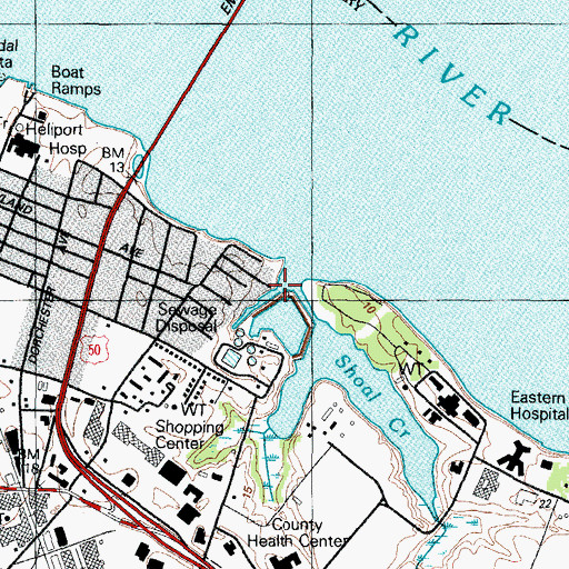 Topographic Map of Shoal Creek, MD