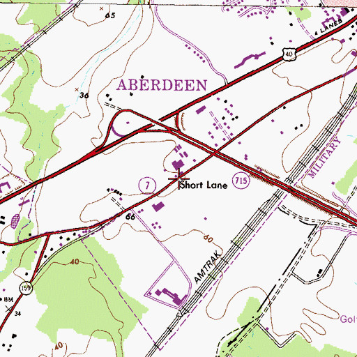 Topographic Map of Short Lane, MD
