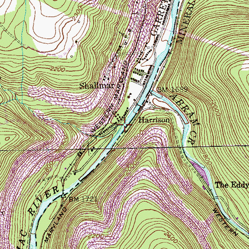 Topographic Map of Short Run, MD