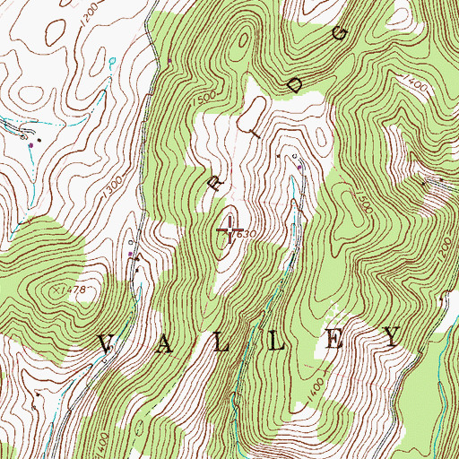 Topographic Map of Shriver Ridge, PA