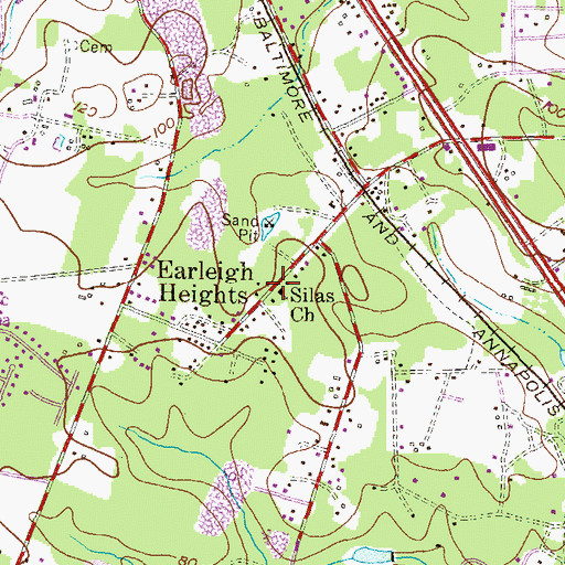 Topographic Map of Silas First Baptist Church, MD