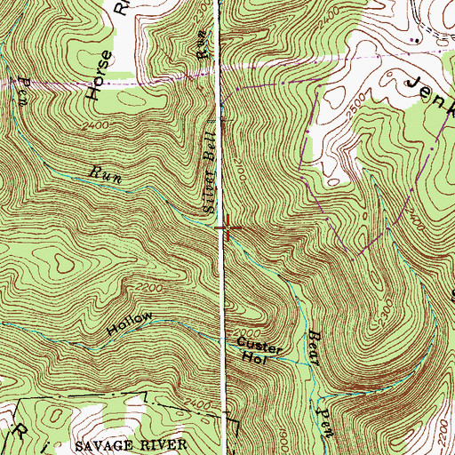 Topographic Map of Silver Bell Run, MD