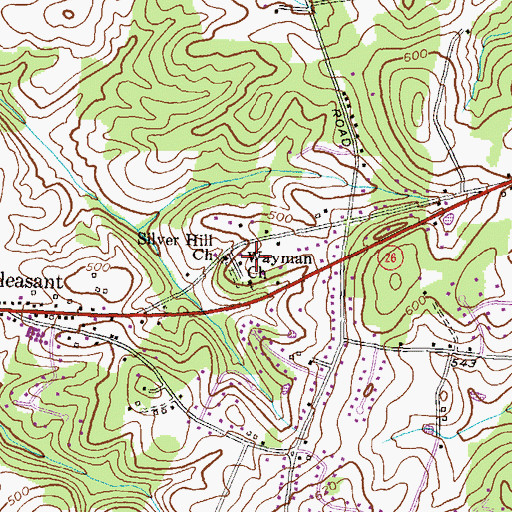 Topographic Map of Silver Hill Church, MD