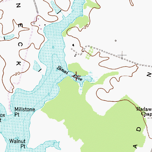 Topographic Map of Sinai Cove, MD