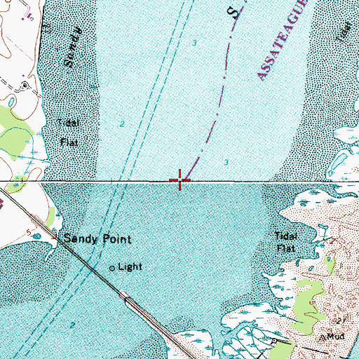 Topographic Map of Sinepuxent Bay, MD