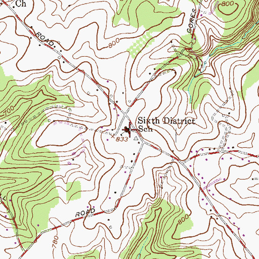 Topographic Map of Prettyboy Elementary School, MD