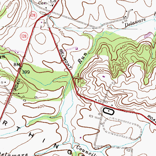 Topographic Map of Slade Run, MD