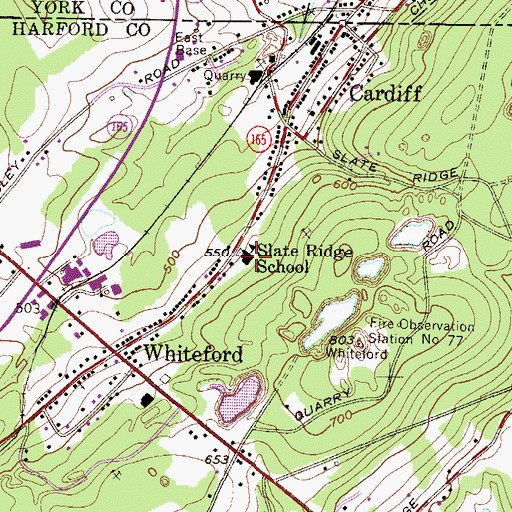 Topographic Map of Slate Ridge School, MD