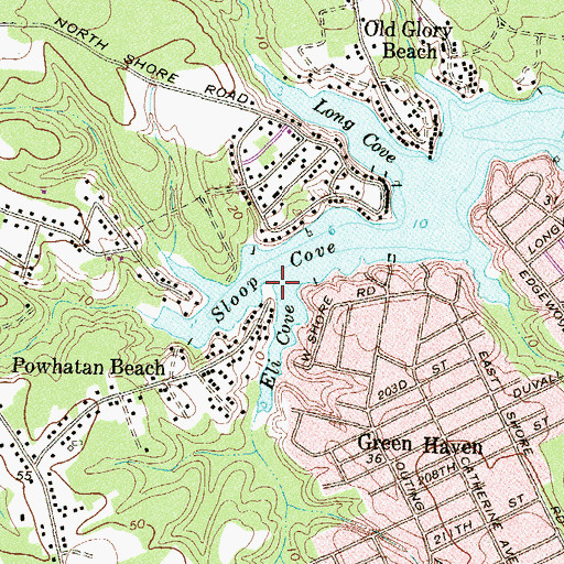 Topographic Map of Sloop Cove, MD